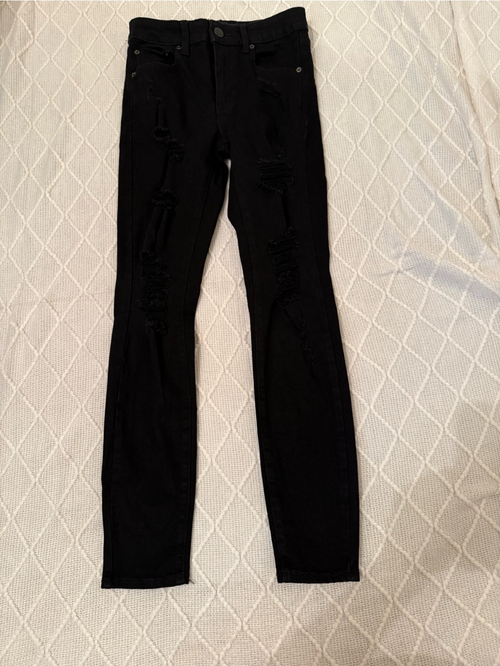 Aeropostale Black Distressed Skinny Jeans